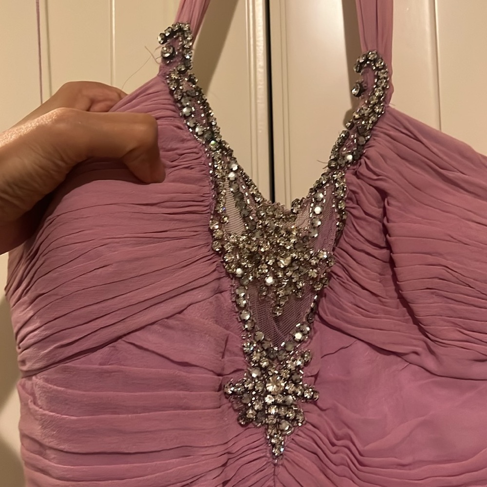 Niteline 100% silk chiffon embellished midi dress - Picture 2 of 9